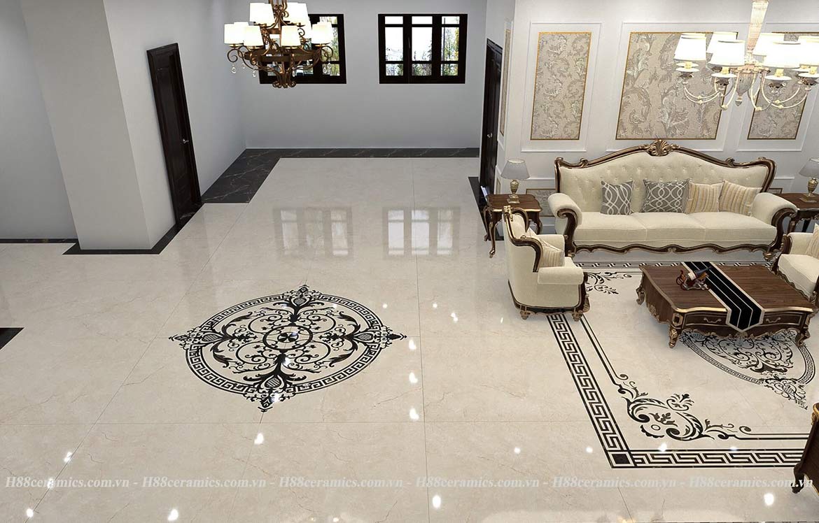 Gạch thảm CNC trang trí phòng khách